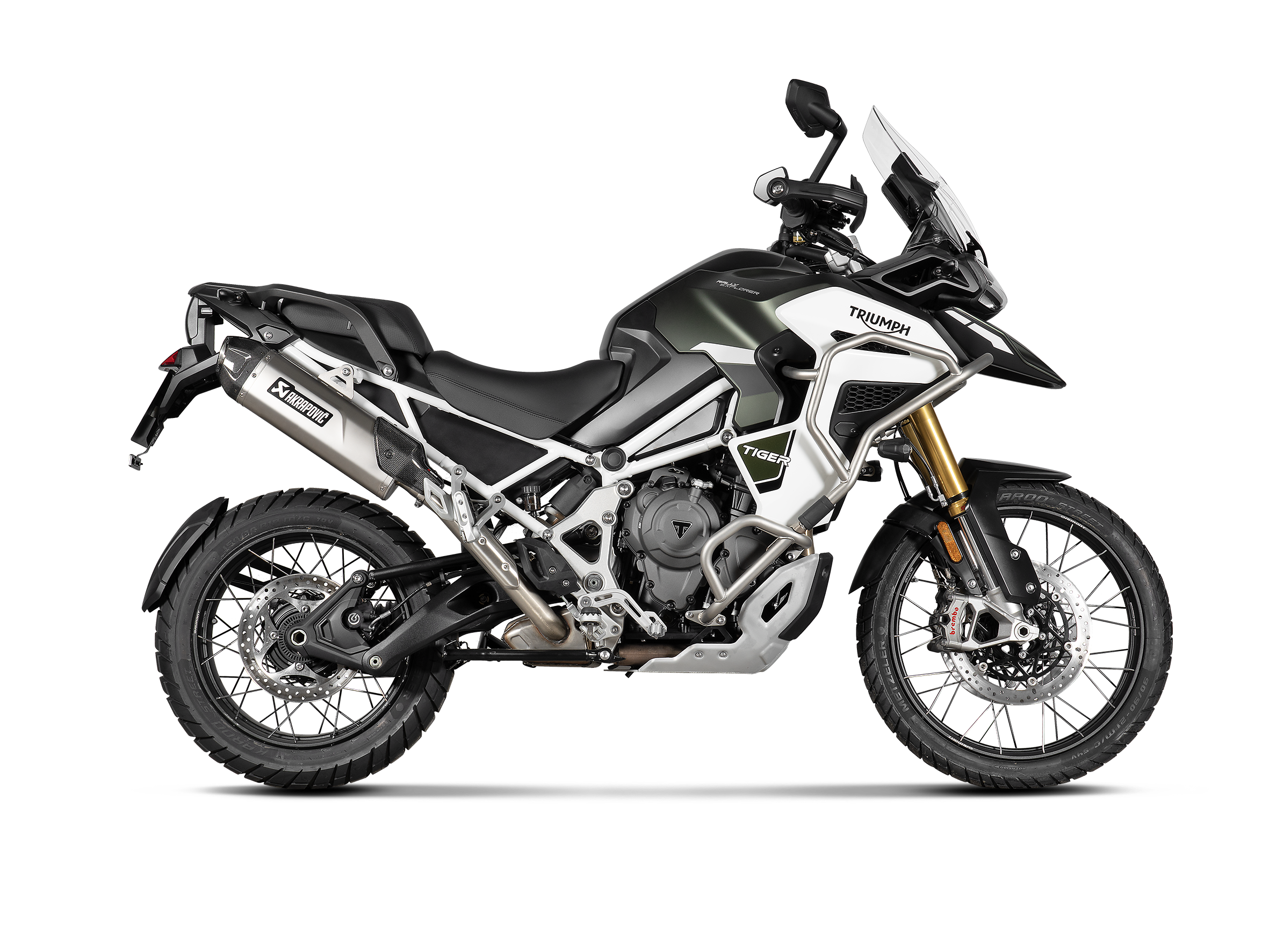 Akrapovic Titanium Slip-On Exhaust for Triumph Tiger 1200 GT/RALLY 2022-24