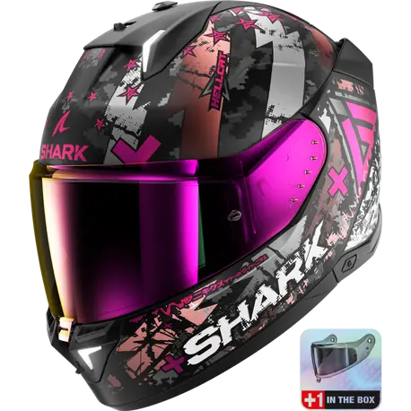 Shark Skwal i3 Hellcat Helmet - Black/Grey/Pink