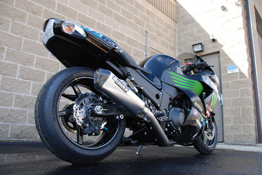 Brocks CT Single Full Exhaust System w/ 16" Muffler for Kawasaki ZX-14R