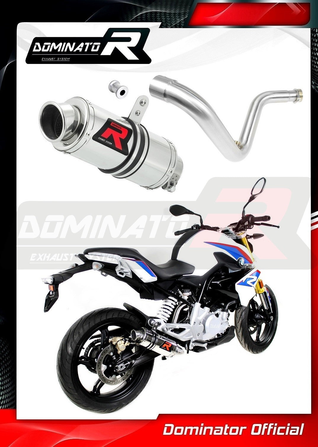 Dominator GP1 Slip-On Exhaust for BMW G 310 R 2016-22