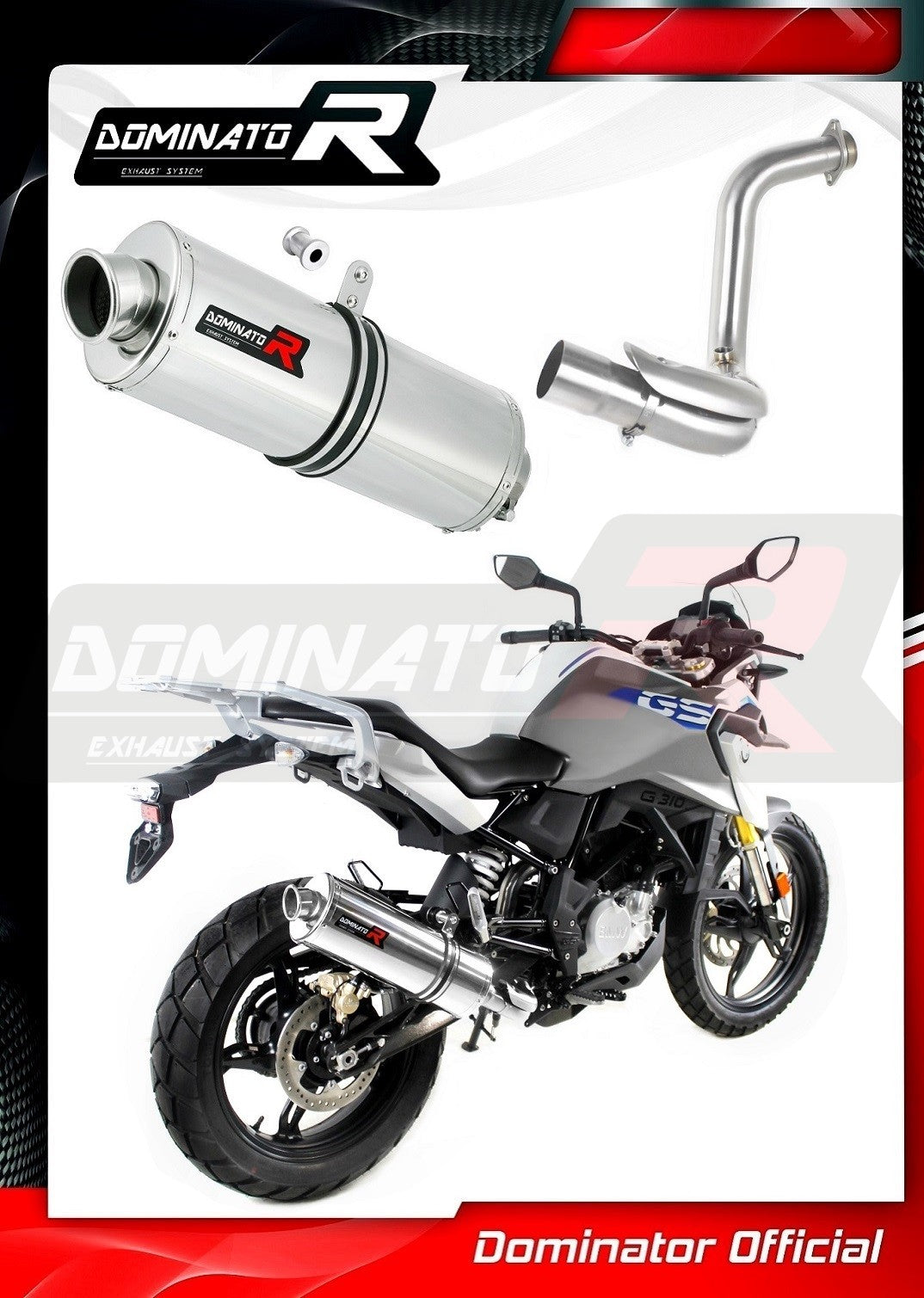 Dominator Oval Slip-On Exhaust for BMW G 310 GS 2016-22