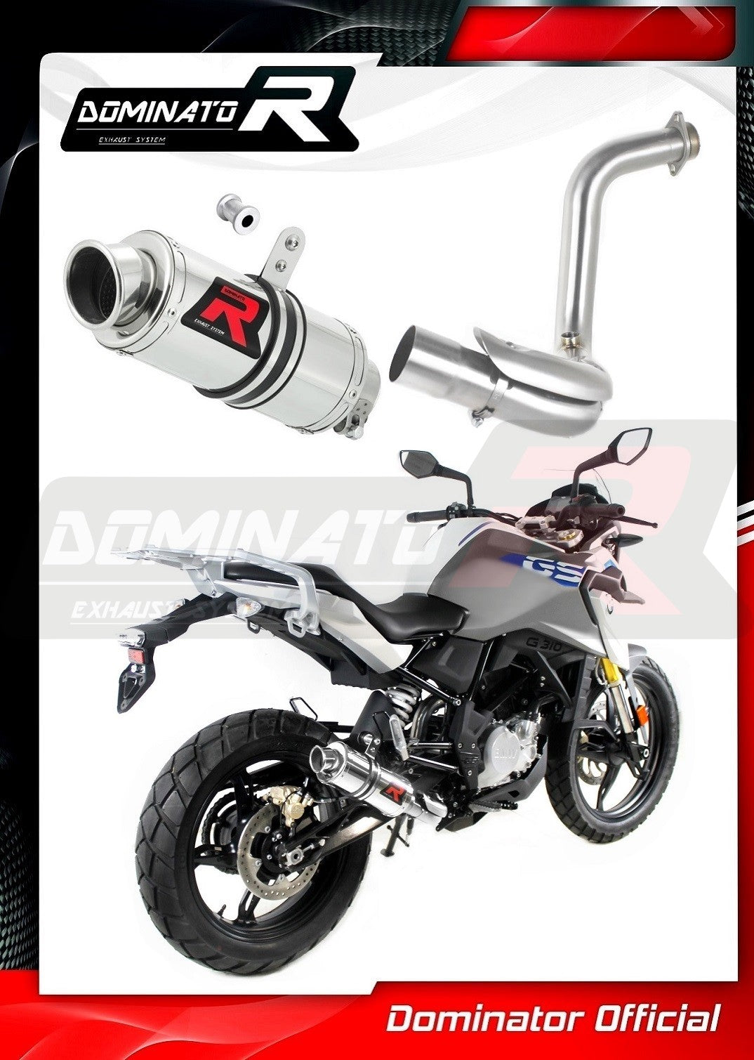 Dominator GP1 Slip-On Exhaust for BMW G 310 GS 2016-22
