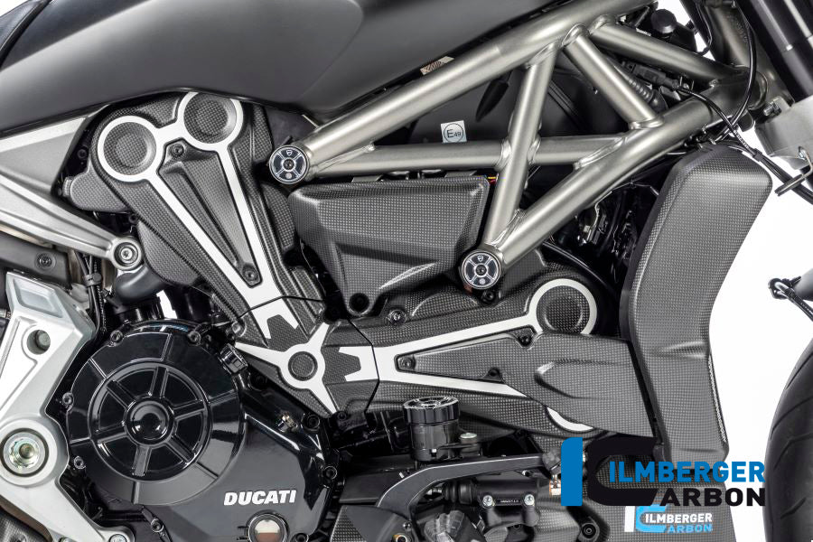 Ilmberger Carbon Fibre Cam Belt Covers With Crome Decal for Ducati XDiavel 1260 2018-22