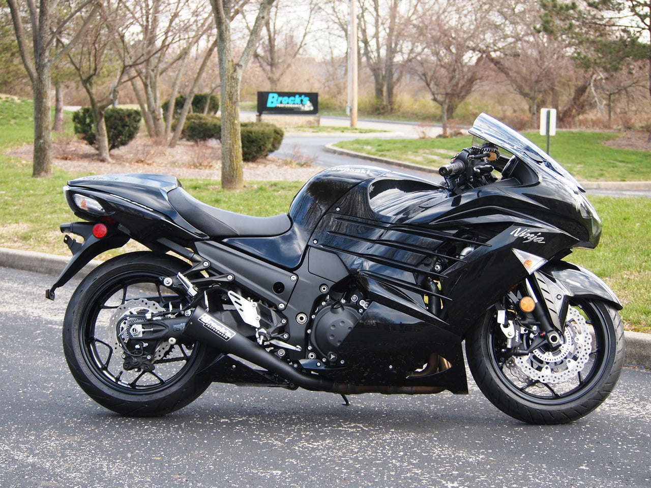 Brocks Dual Alien Head Slip-On System Black for Kawasaki ZX-14R