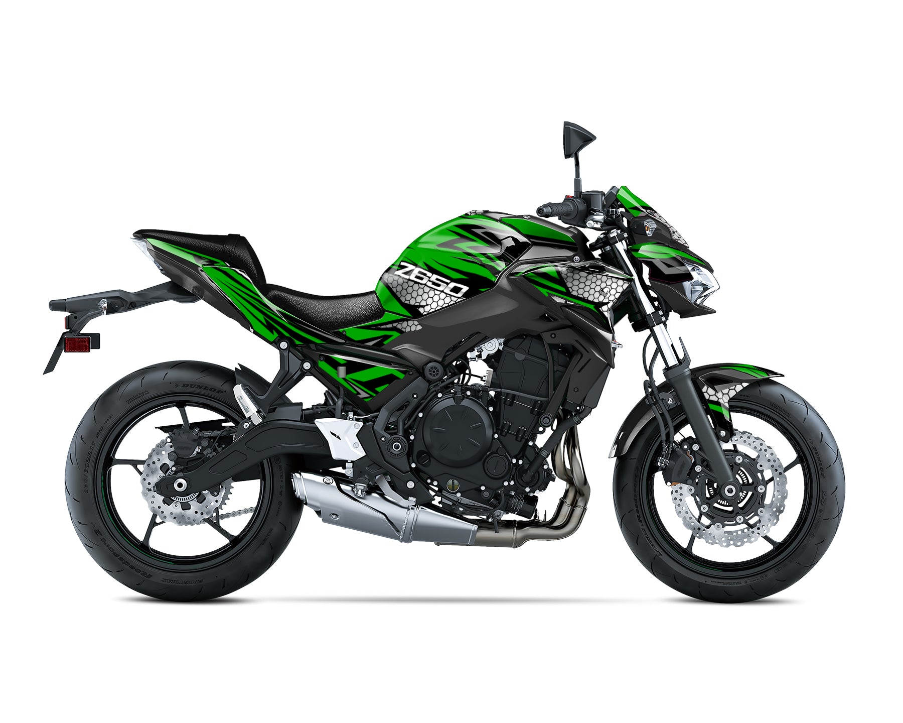 Spinning Stickers Hexagon Graphics Kit For Kawasaki Z650 2017-22