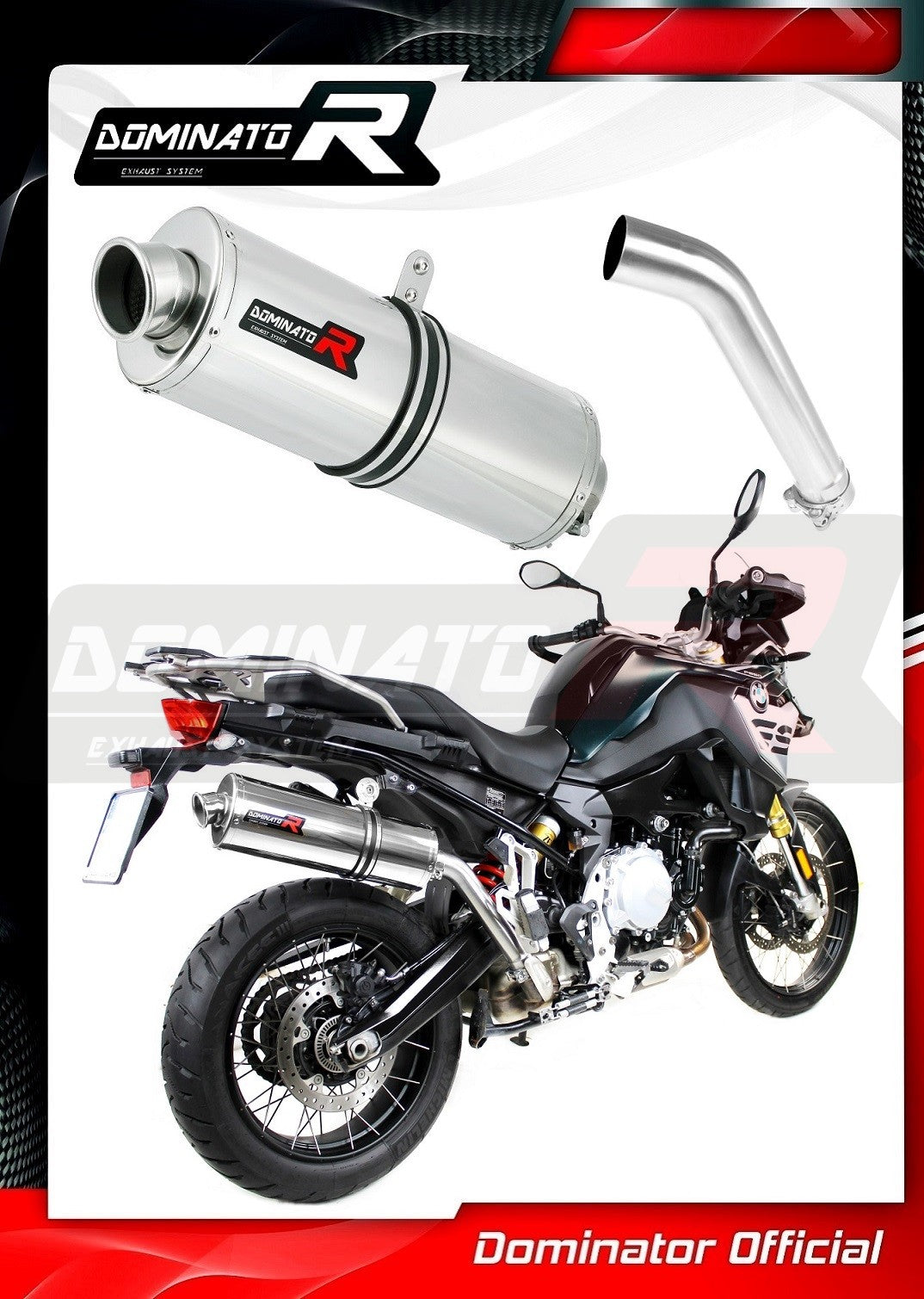 Dominator Oval Slip-On Exhaust for BMW F850GS 2021-22