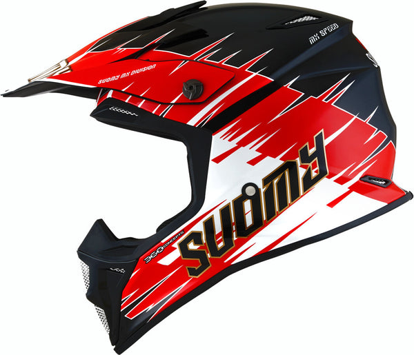 Red and black dirt bike online helmet