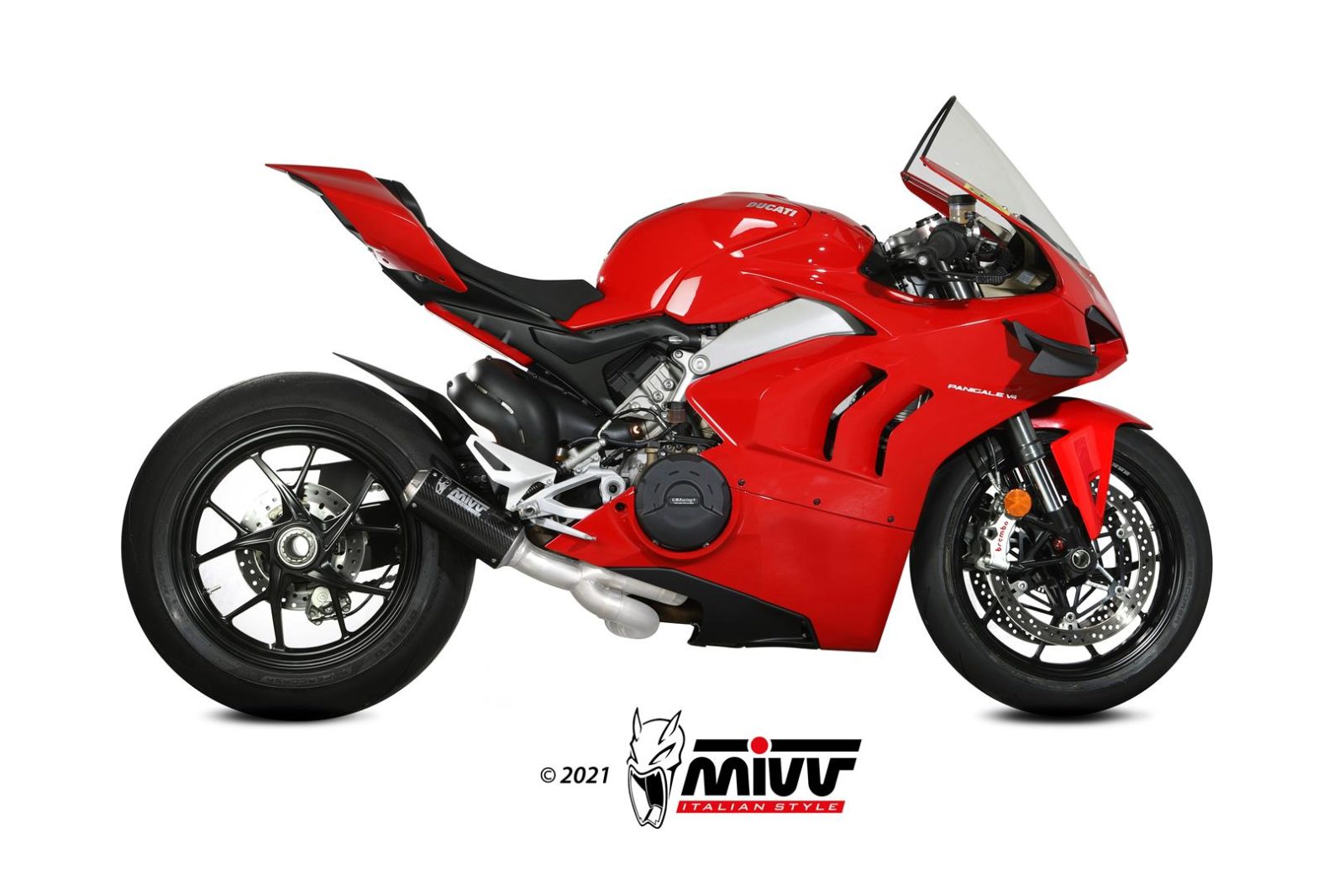 Mivv Carbon Fibre Low Position Full Exhaust System For Ducati Panigale V4 S 2018-22