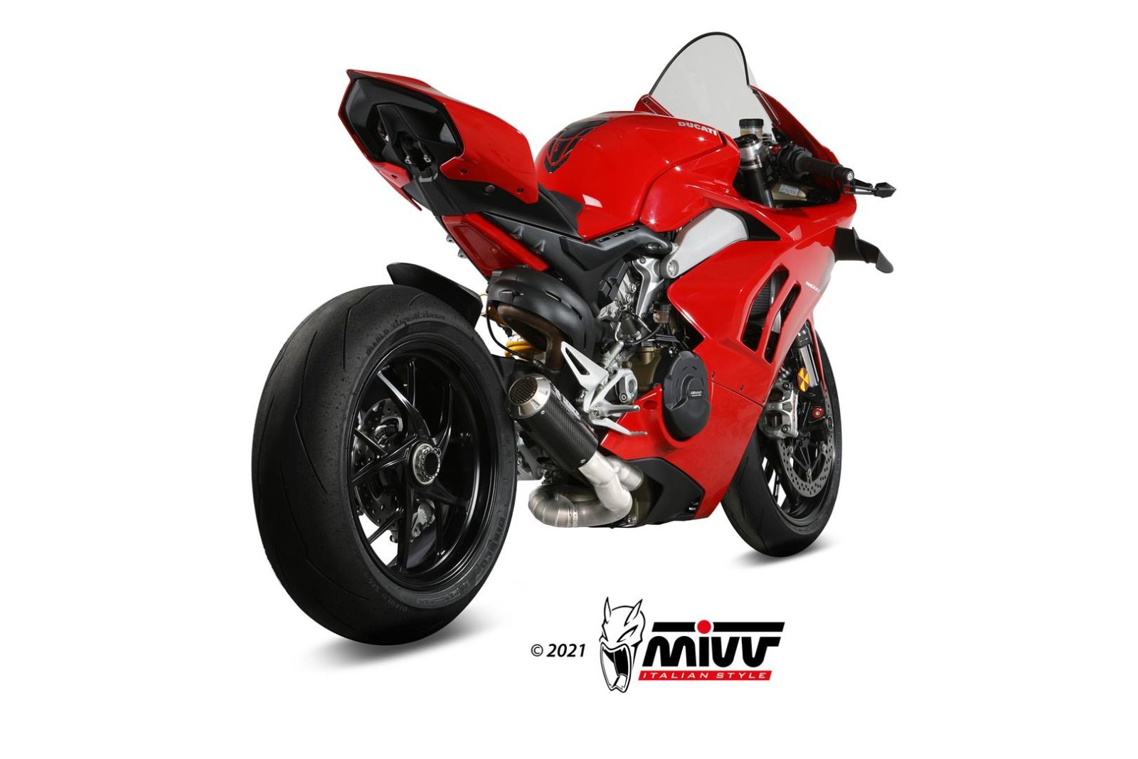 Mivv Carbon Fibre Low Position Full Exhaust System For Ducati Panigale V4 S 2018-22