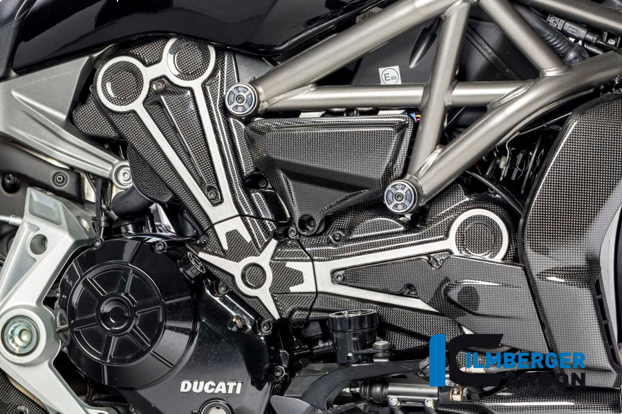 Ilmberger Carbon Fibre Cam Belt Covers With Crome Decal for Ducati XDiavel 1260 2018-22
