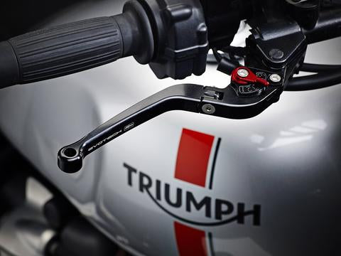 Short Adjustable Clutch & Brake Levers – Black/Red For Triumph Scrambler & Street 2017-2018
