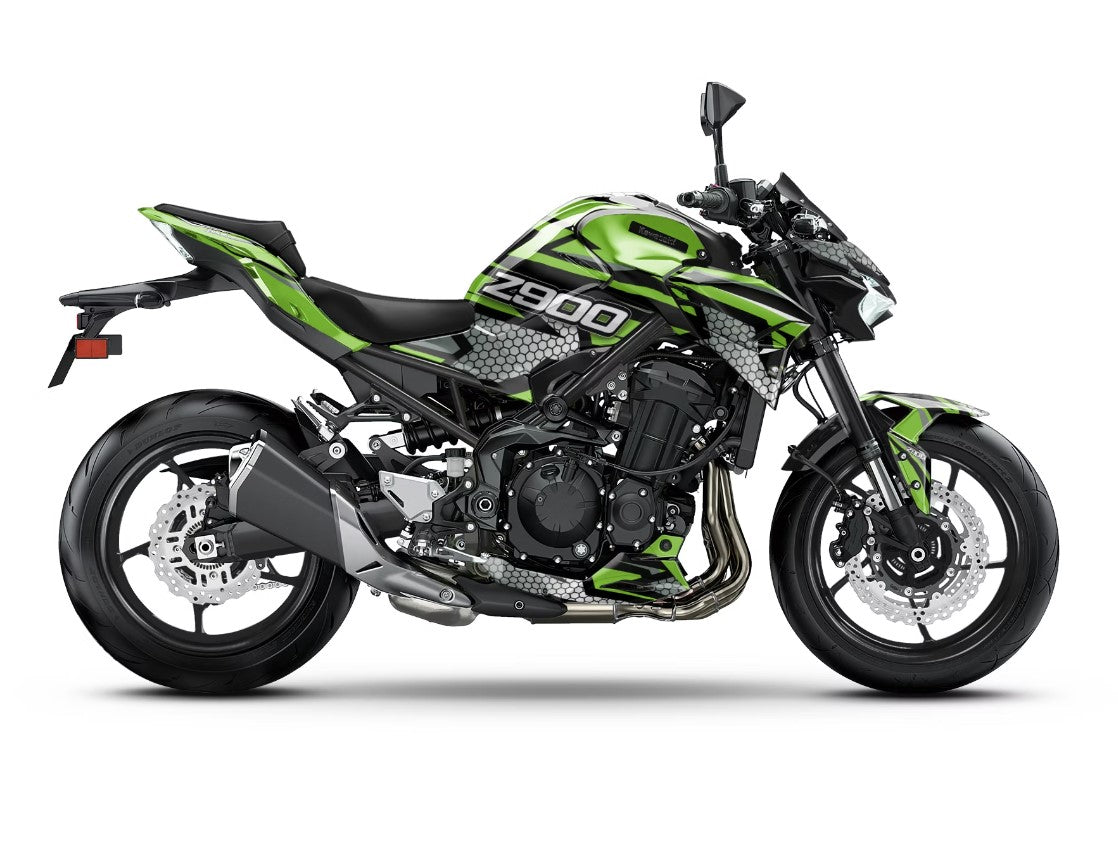 Spinning Stickers Hexagon Graphics Kit for Kawasaki Z900 2017-22