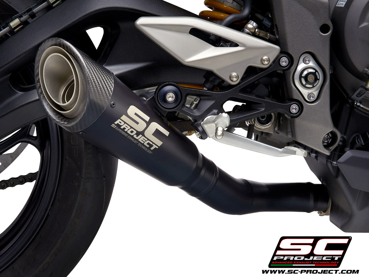 SC Project S1 Slip-On Exhaust For Triumph Street Triple RS 2020-22