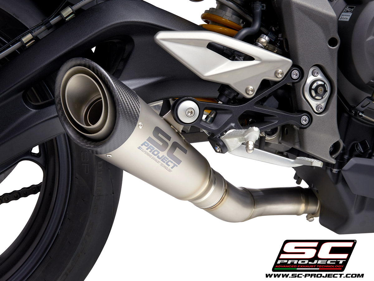SC Project S1 Slip-On Exhaust For Triumph Street Triple RS 2020-22
