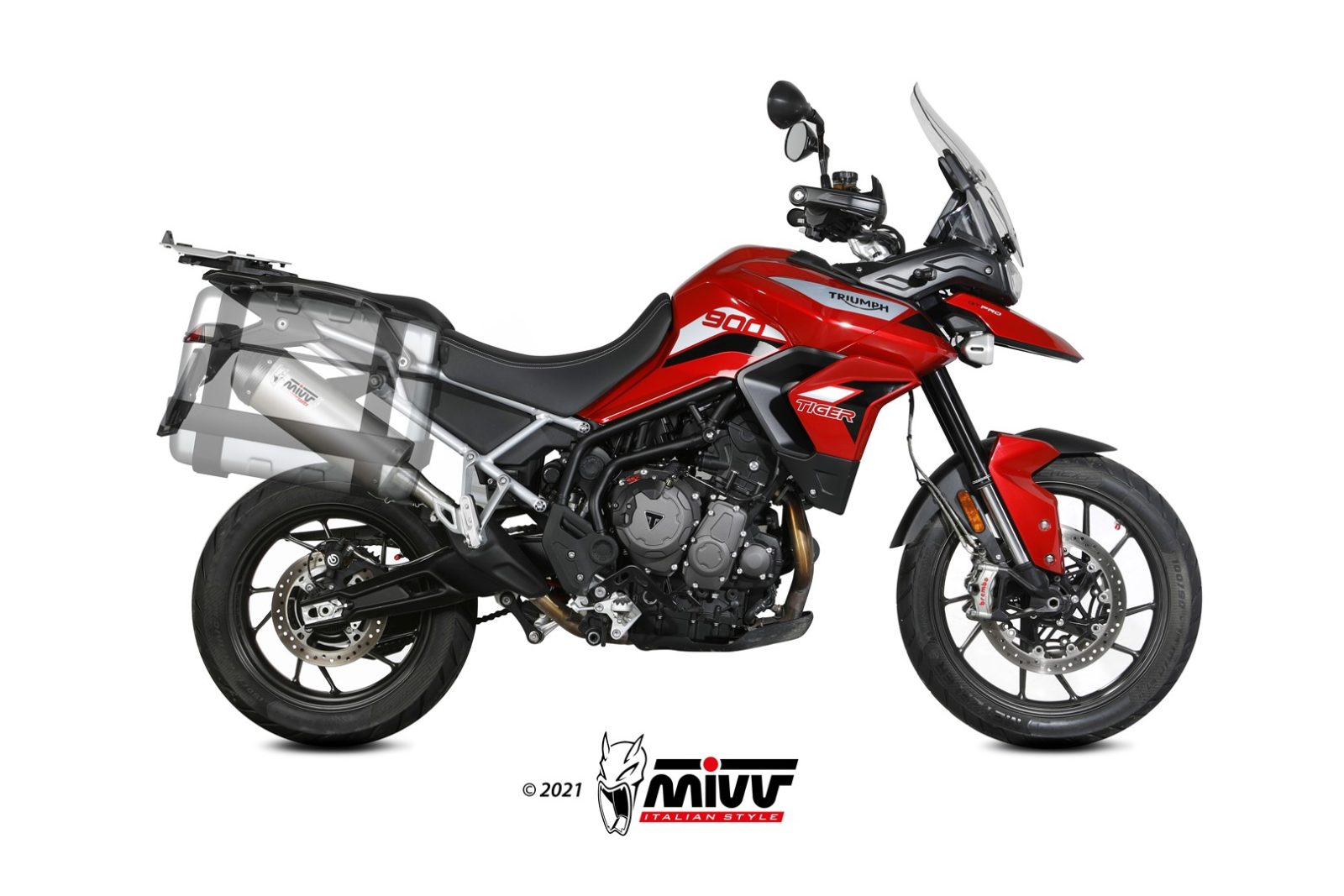Mivv Oval Slip-On Exhaust for Triumph Tiger 900 2021-22