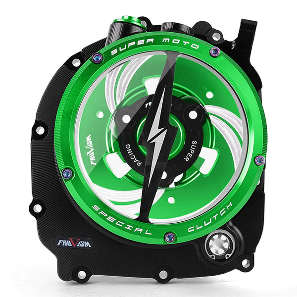 CNC Racing Clear Clutch Cover & Spring Retainer R for Kawasaki