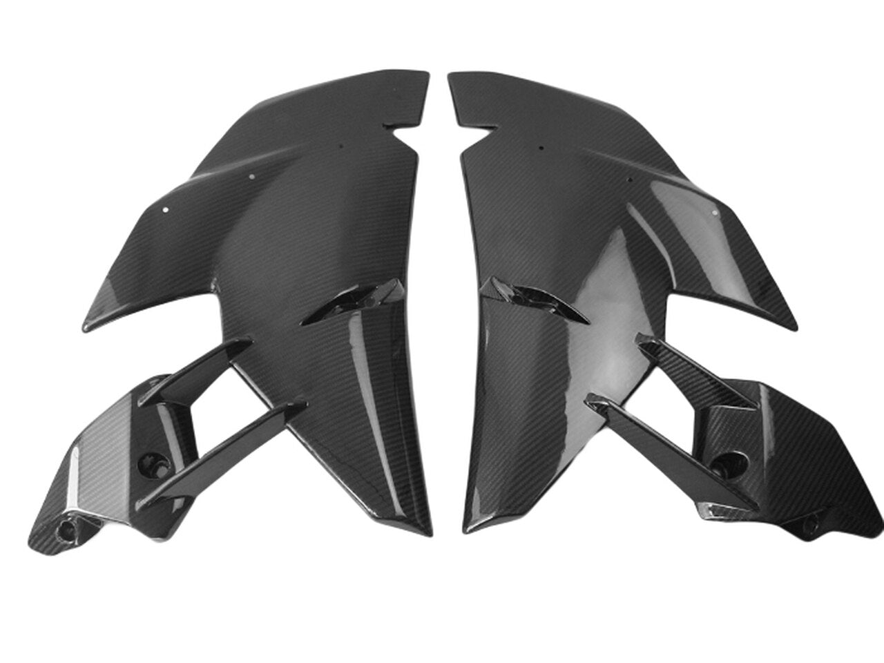 Motocomposites Side Fairings in Carbon with Fiberglass for Kawasaki Ninja H2