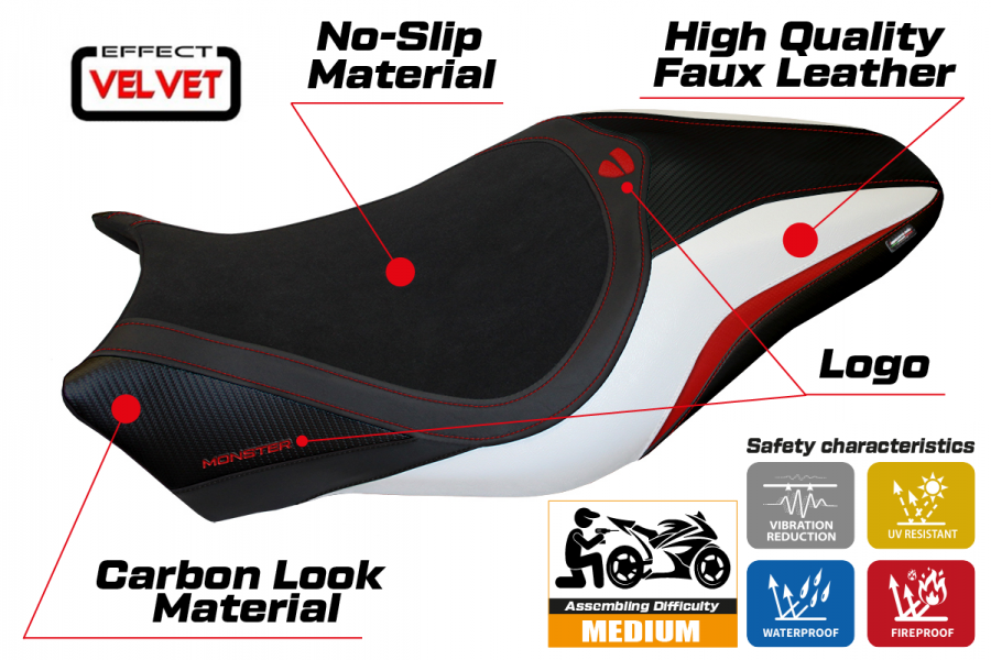 Tappezzeria Alzira Velvet Seat Cover for Ducati Monster 797