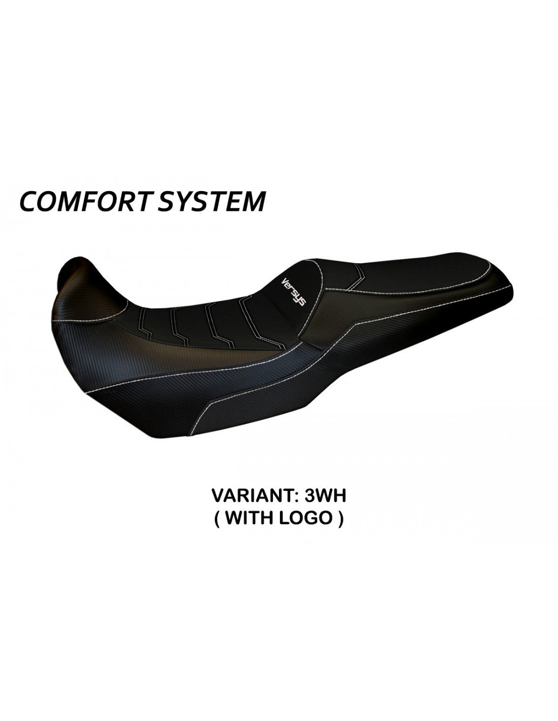 Tappezzeria Malay Total Black Comfort System Seat Cover for Kawasaki Versys 1000