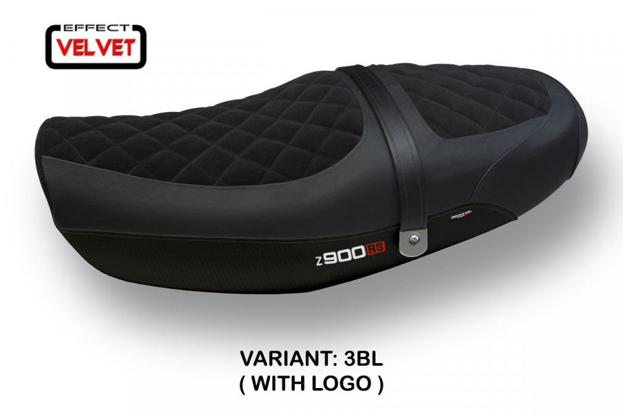 Tappezzeria Natal Total Black Velvet Seat Cover for Kawasaki Z900RS