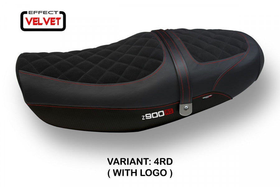 Tappezzeria Natal Total Black Velvet Seat Cover for Kawasaki Z900RS