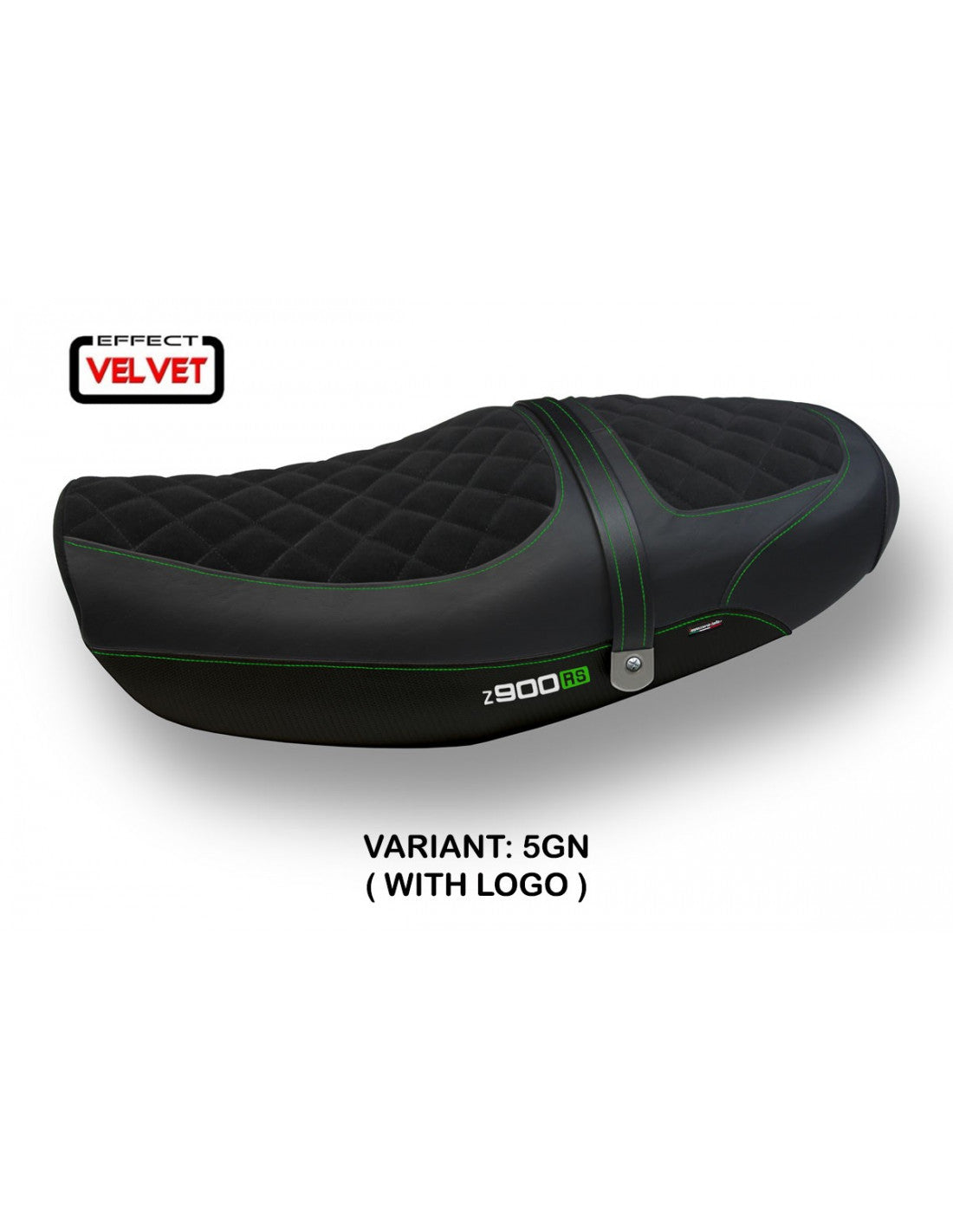 Tappezzeria Natal Total Black Velvet Seat Cover for Kawasaki Z900RS