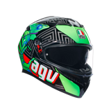 AGV K3 DOT(E2206) - KAMALEON HELMET - BLACK/RED/GREEN