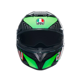 AGV K3 DOT(E2206) - KAMALEON HELMET - BLACK/RED/GREEN