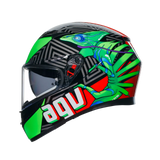 AGV K3 DOT(E2206) - KAMALEON HELMET - BLACK/RED/GREEN