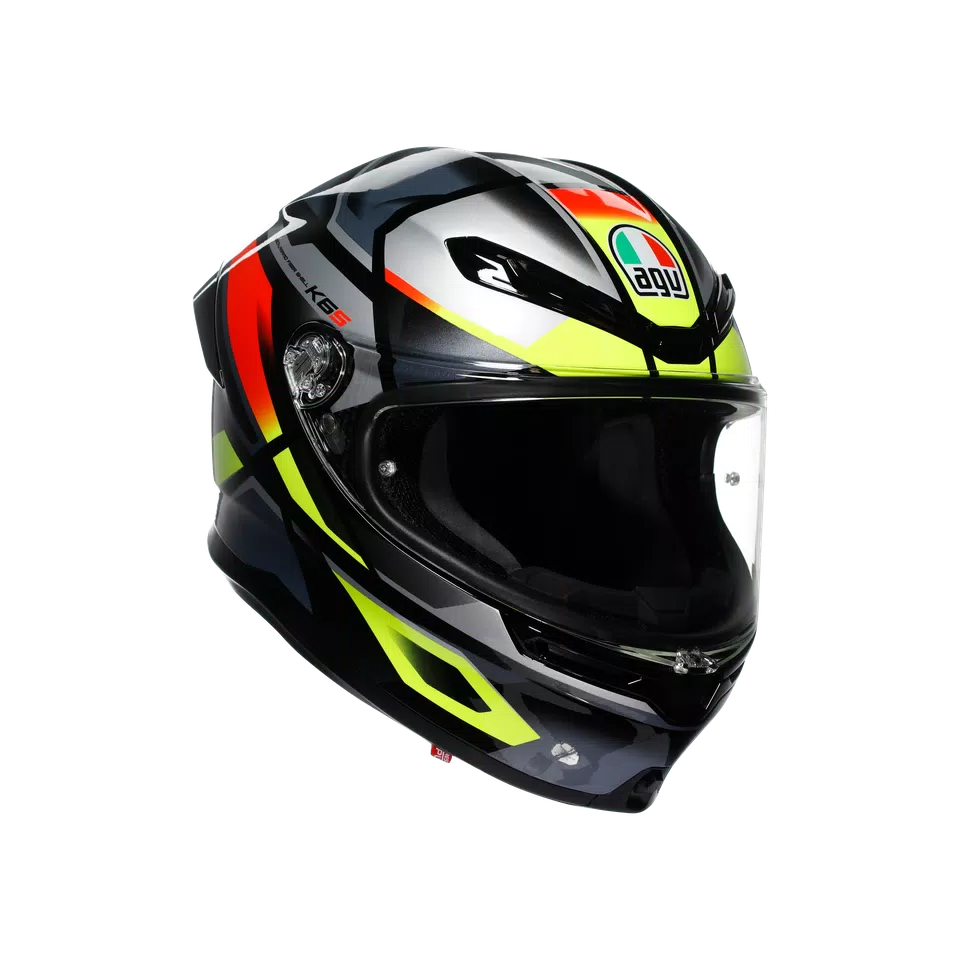 Buy AGV K6 S Erazer Black/Red/Yellow Fluo Helmet Online in India – superbikestore