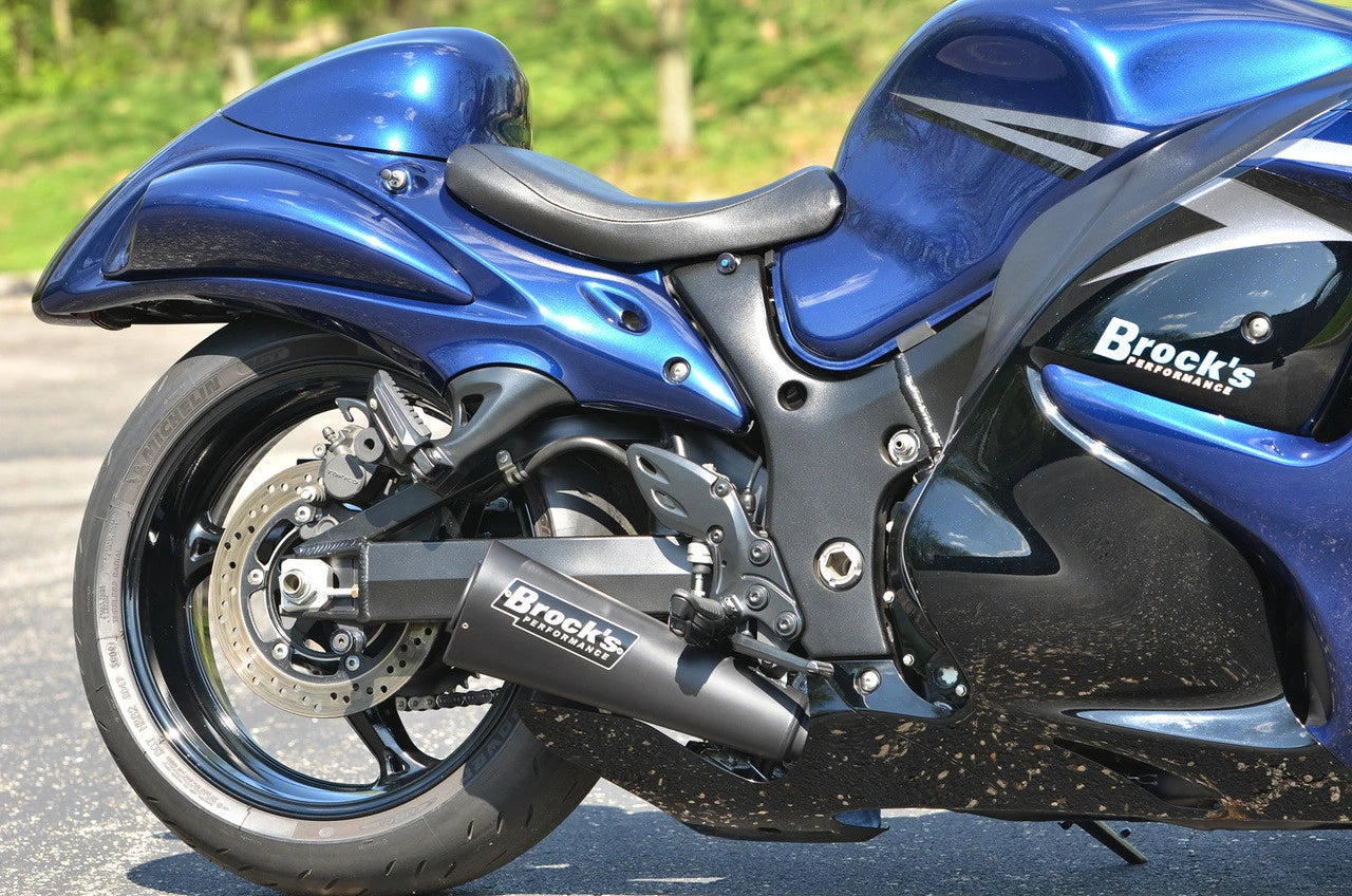 Brocks Alien Head 2 Full Exhaust System Black 14" for Suzuki Hayabusa