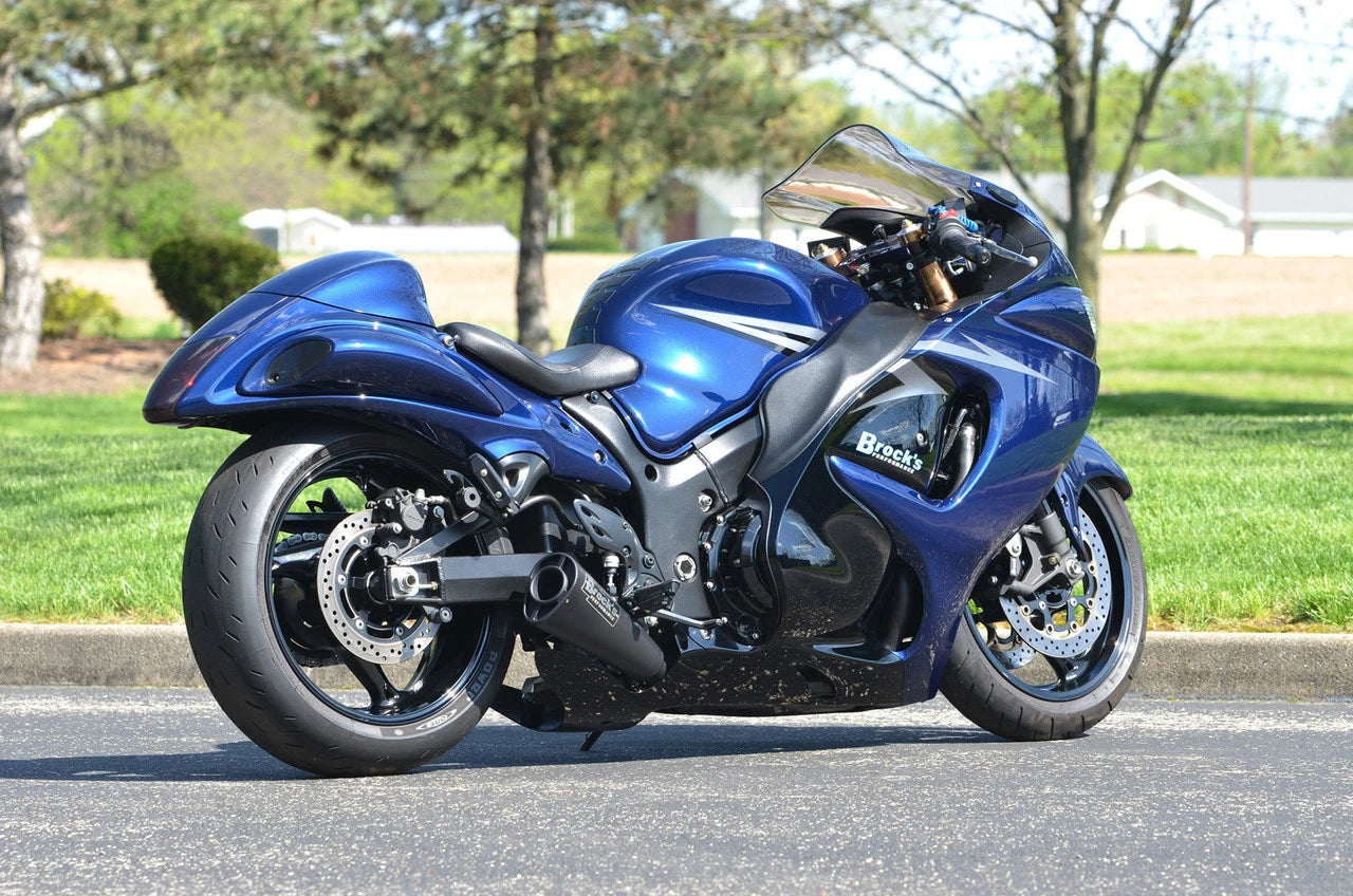 Brocks Alien Head 2 Full Exhaust System Black 14" for Suzuki Hayabusa