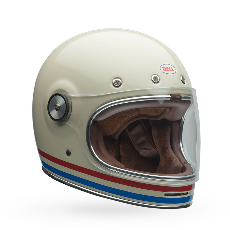 Bell Bullitt Helmet Stripes Gloss Pearl White/Oxblood/Blue