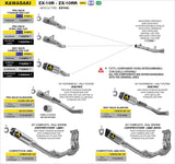 Arrow Pro Race Titanium Half Exhaust System for Kawasaki ZX-10R 2021-24
