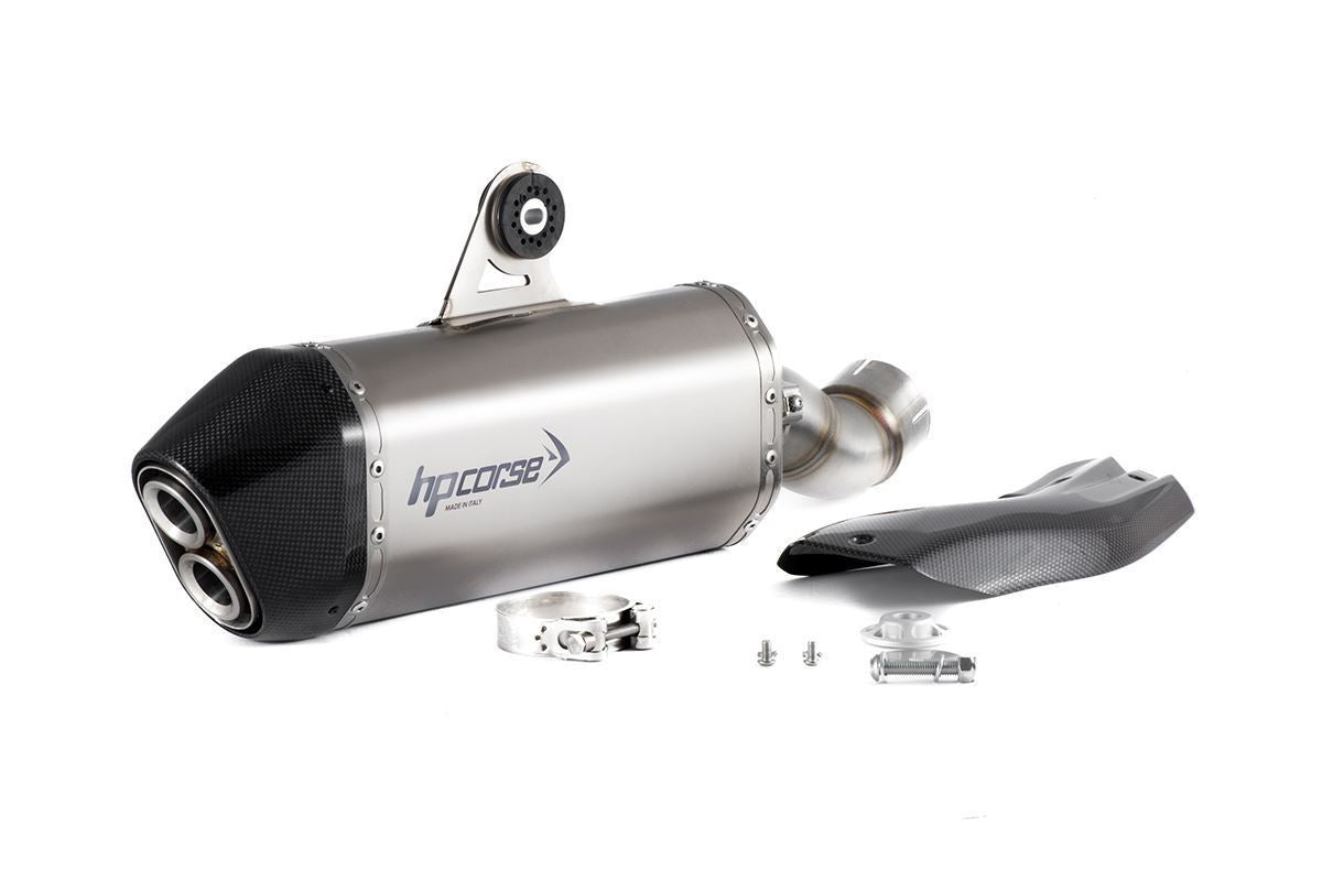 HP Corse SPS Carbon Short Slip-On Exhaust for BMW R 1250 GS Satin Steel