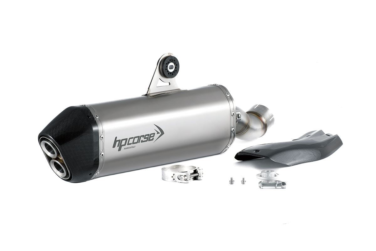 HP Corse SPS Carbon Slip-On Exhaust For BMW R 1250 GS Satin Steel