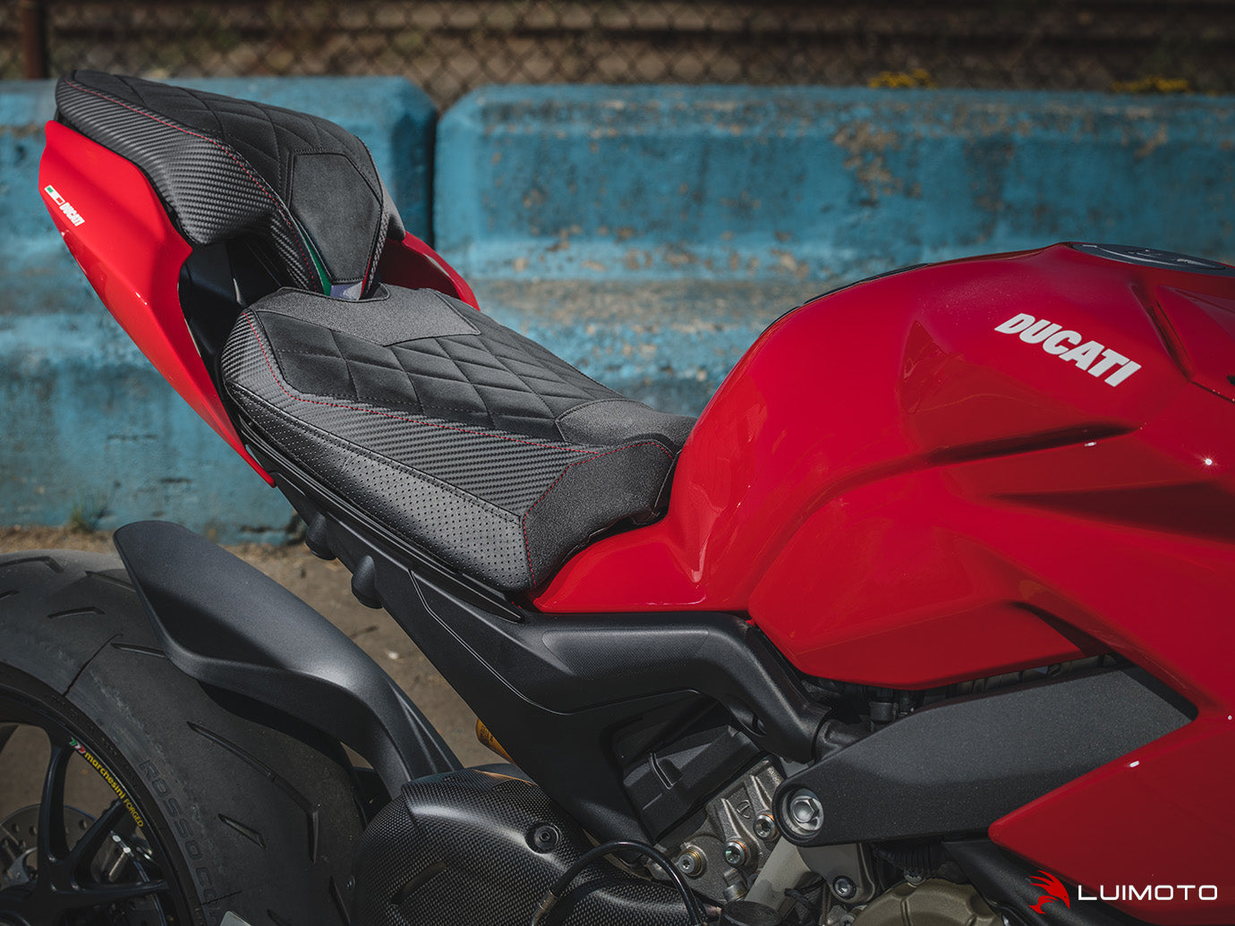 Luimoto Diamond Grezzo Passenger Seat Cover for Ducati Streetfighter V4