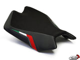 Luimoto Team Italia Suede Rider Seat Cover for Aprilia RSV4
