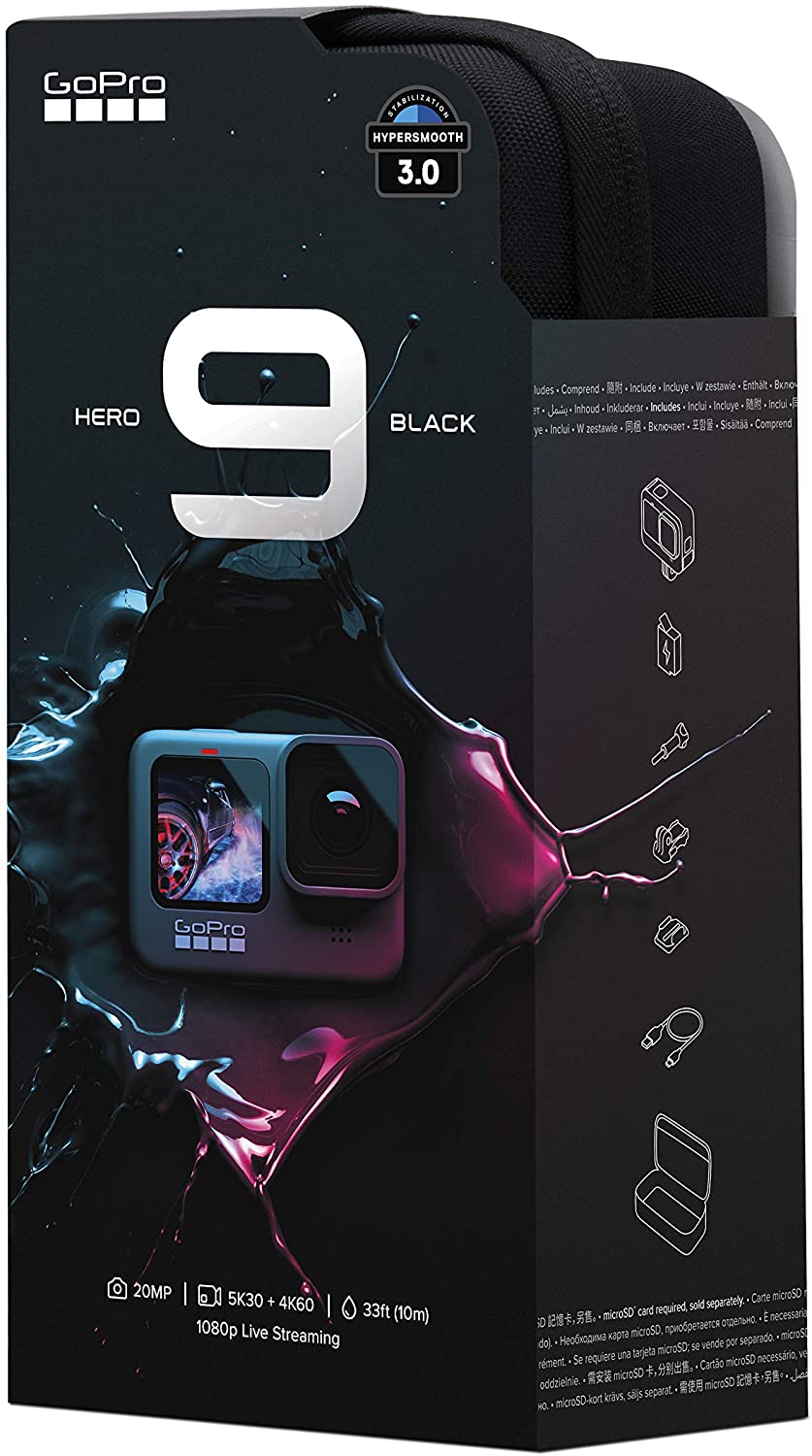 GoPro HERO9 Black - Waterproof Action Camera with Front LCD and Touch Rear  Screens, 5K Ultra HD Video, 20MP Photos, 1080p Live Streaming, Webcam,  Stabilization : Electronics 