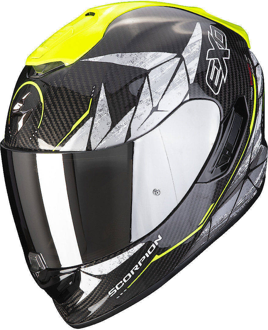 Scorpion EXO 1400 Evo Air Aranea Carbon Helmet XS Black Yellow