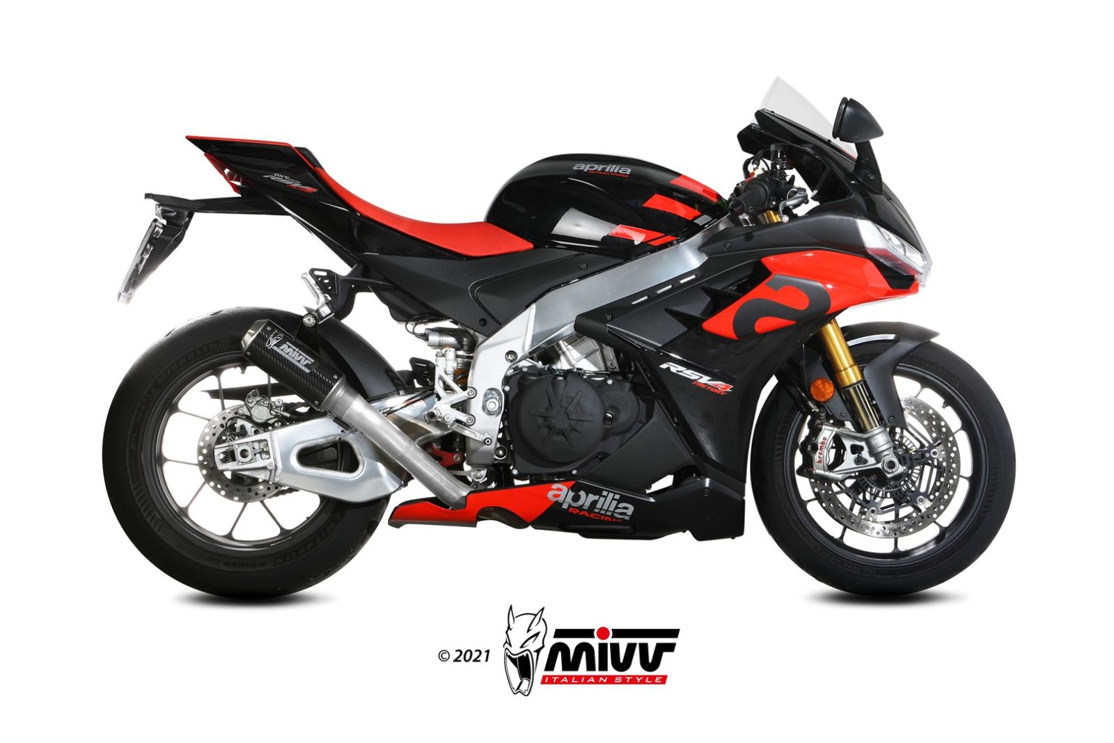 Mivv MK3 Carbon Slip-On Exhaust for Aprilia RSV4 2021-22