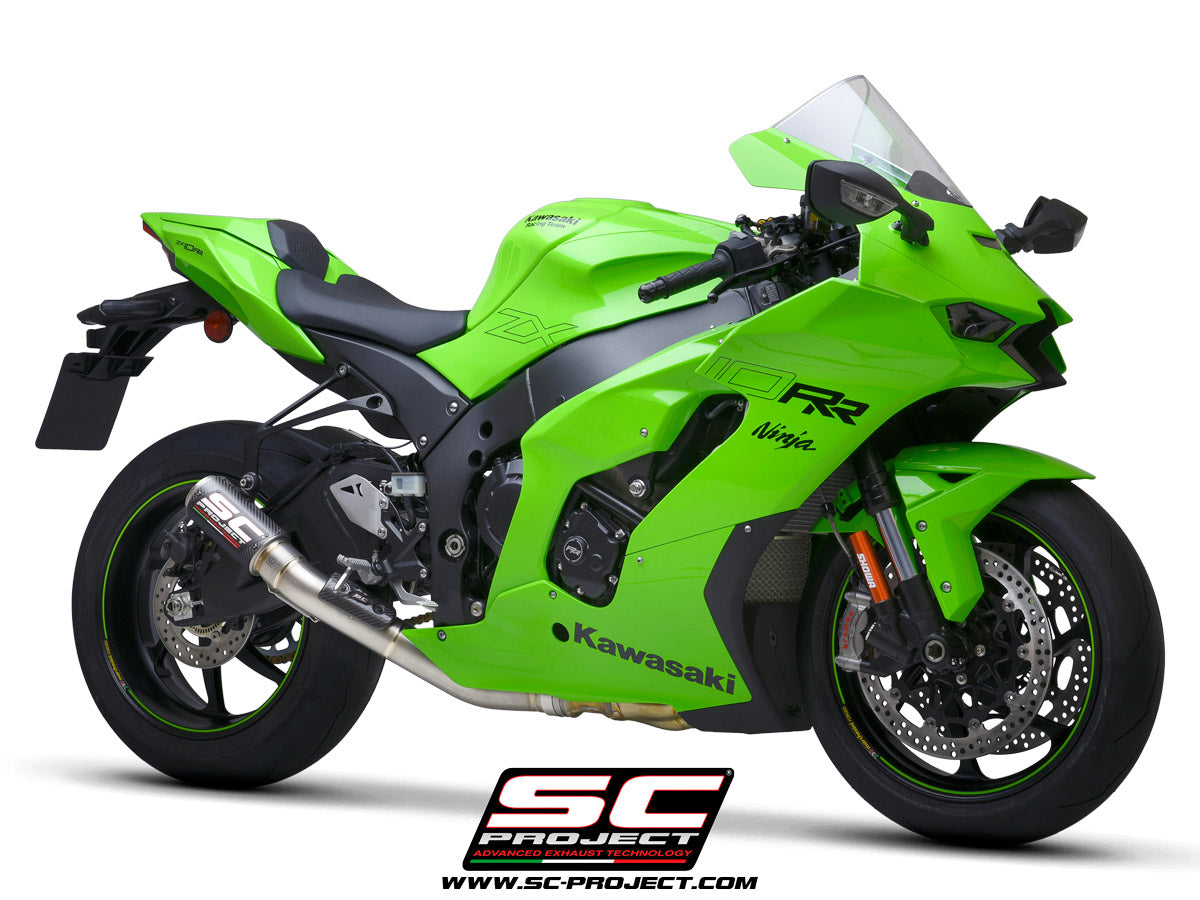 SALE SC Project CR T Carbon Fiber Slip On Exhaust for Kawasaki ZX10R RR 2021 22