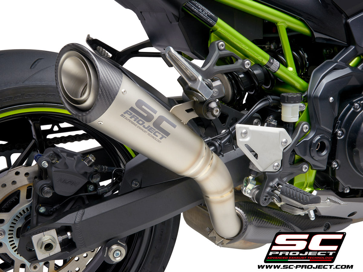 SC Project S1 Slip-On Exhaust for Kawasaki Z900 2020 Titanium