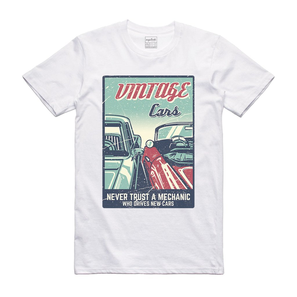 Vintage Cars T-Shirt (style 3) S White