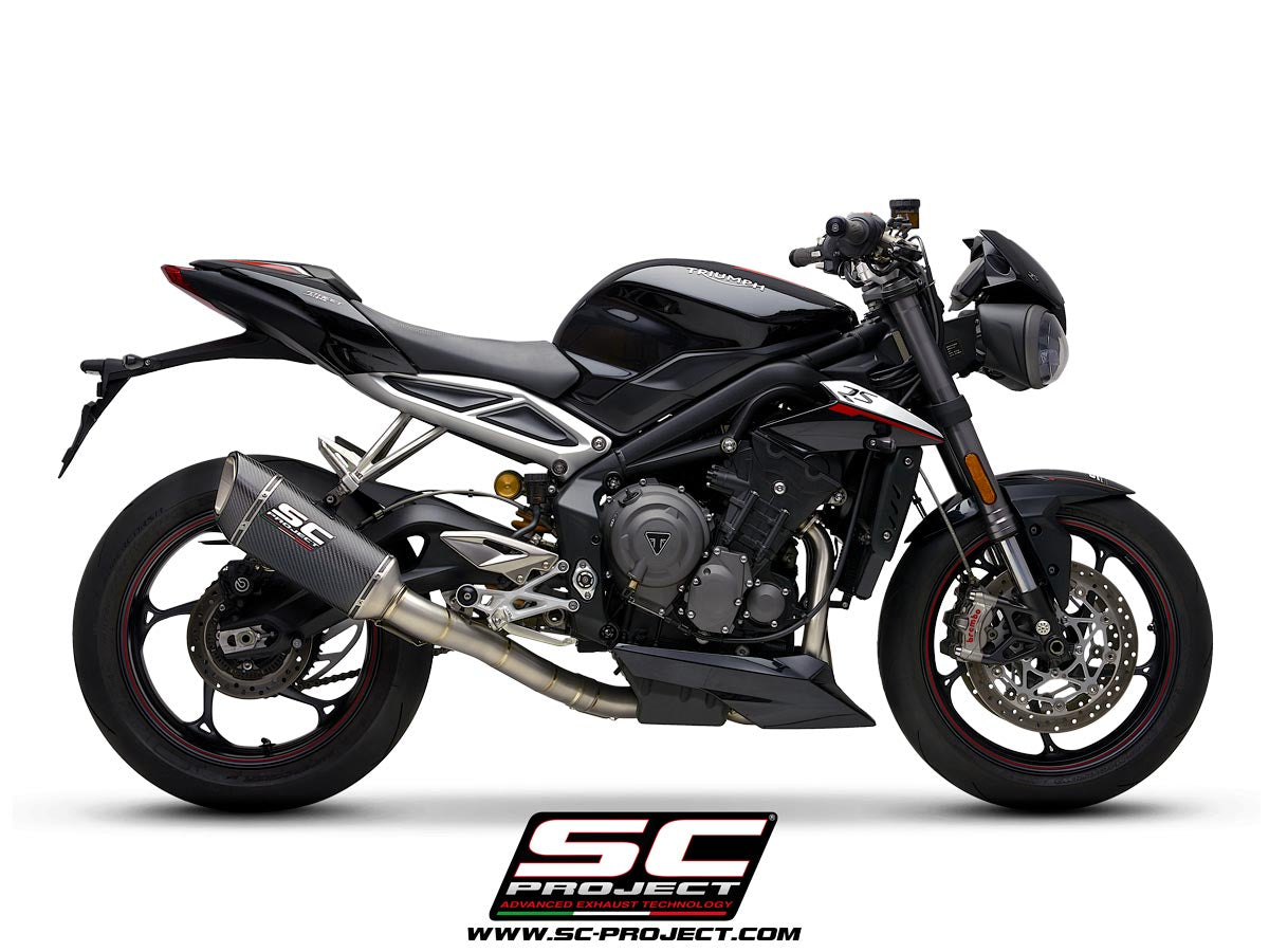 SC Project SC1-R Full Exhaust System 3-1 for Triumph Street Triple RS 2020-22 Carbon Fiber