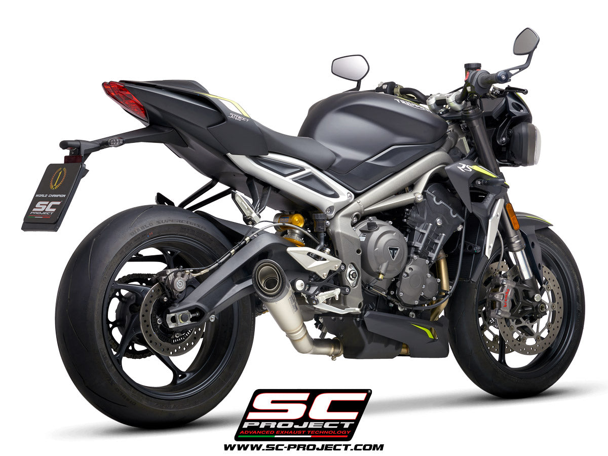 SC Project S1 Slip-On Exhaust For Triumph Street Triple RS 2020-22
