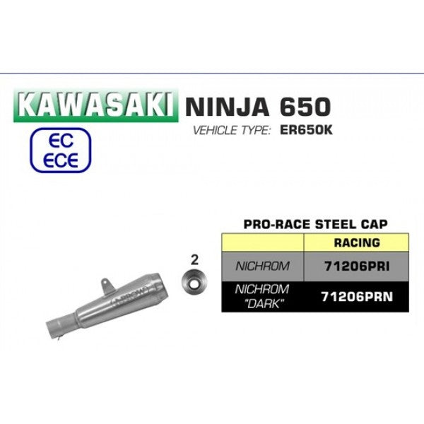 Arrow Nichrom Pro-Race Slip-On Exhaust for Kawasaki Ninja 650