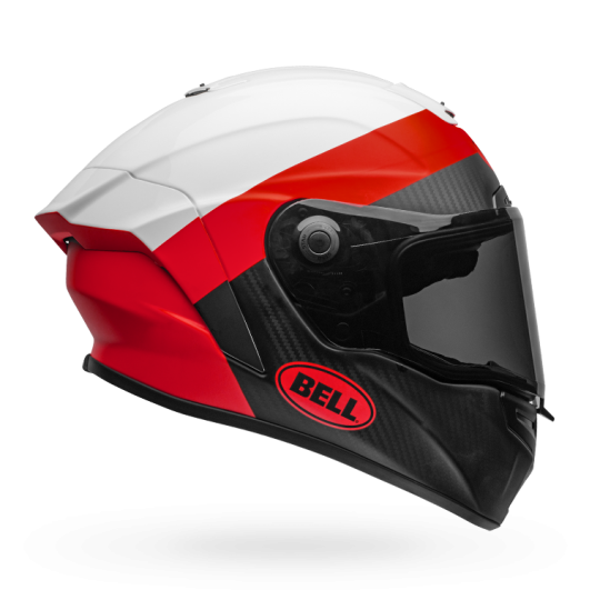 Red and cheap white helmet