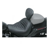 Mustang Touring Solo Seat With Driver Backrest For Harley Softail Fat Bob