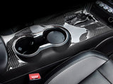 Carbon Fiber Inner Water Cup Holder Frame Cover Trim For Ford Mustang 2015-18